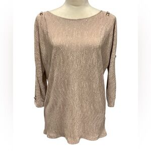 Cable & Gauge Shimmering Beige Top Size M
